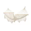 Garden hammock boho mesh fringed 200cm ecru