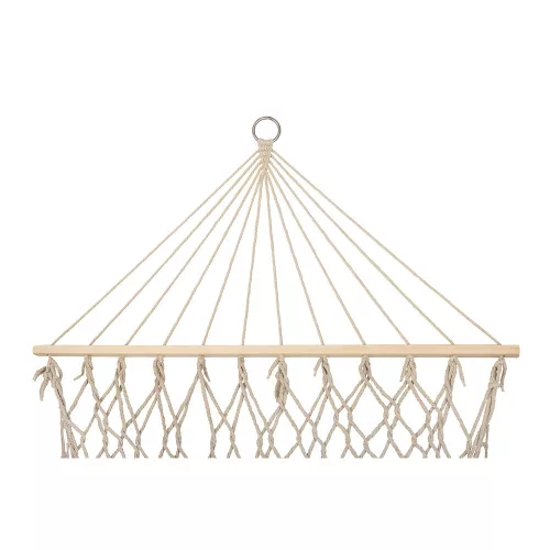 Garden hammock boho mesh fringed 200cm ecru