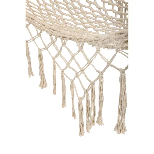 Garden hammock boho mesh fringed 200cm ecru