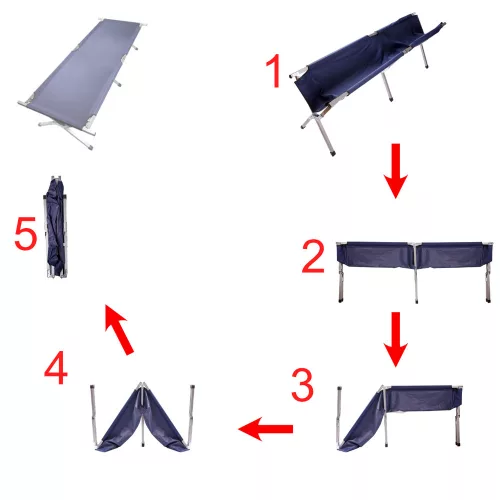 Folding camp bed tourist canoe not blue