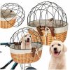 Rattan bicycle basket with metal frame