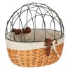 Rattan bicycle basket with metal frame