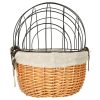 Rattan bicycle basket with metal frame