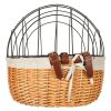Rattan bicycle basket with metal frame