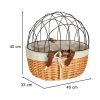 Rattan bicycle basket with metal frame