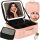 Cosmetic organizer with mirror pink