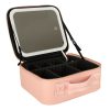 Cosmetic organizer with mirror pink