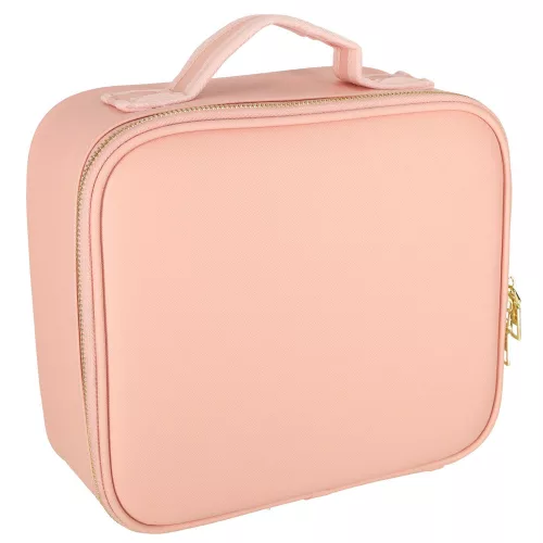 Cosmetic organizer with mirror pink