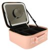 Cosmetic organizer with mirror pink