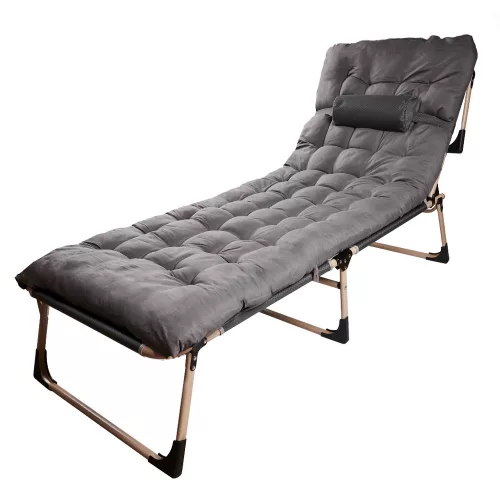 Tourist folding bed 198 cm dark grey