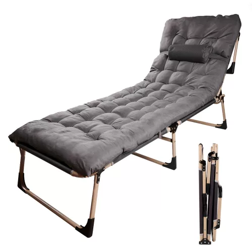 Tourist folding bed 198 cm dark grey