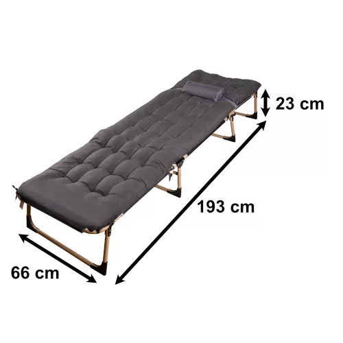 Tourist folding bed 198 cm dark grey