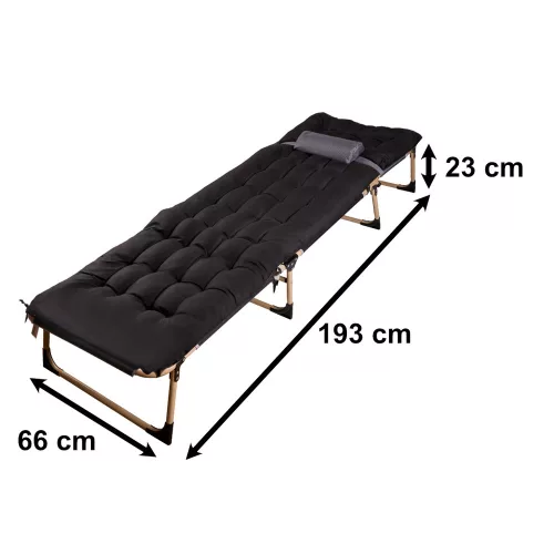 Tourist folding bed 198 cm black
