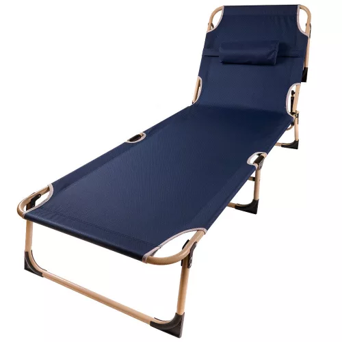Folding tourist bed Canada 193 cm navy blue