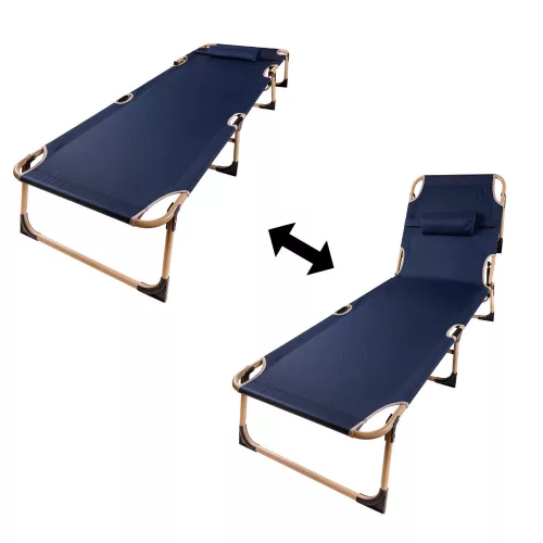 Folding tourist bed Canada 193 cm navy blue