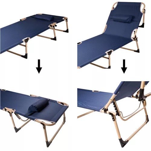 Folding tourist bed Canada 193 cm navy blue