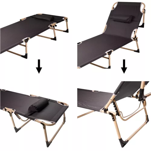 Folding tourist bed Canada 193 cm gray