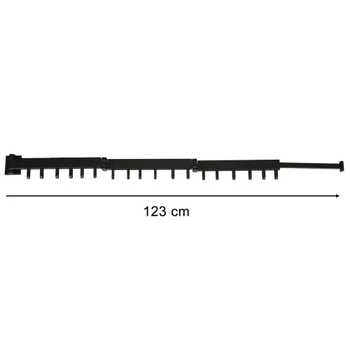 Telescopic extension wall lamp arm 114cm black