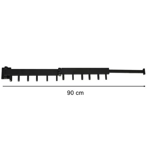 Telescopic extension wall hanger 84cm black