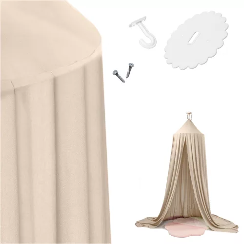 Canopy curtain tipi tent hanging in beige