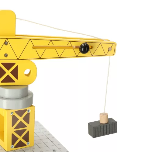 Magnetic Wooden crane seaport + car ship
