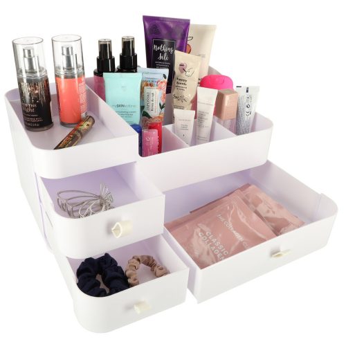Cosmetic organizer for bathroom basket