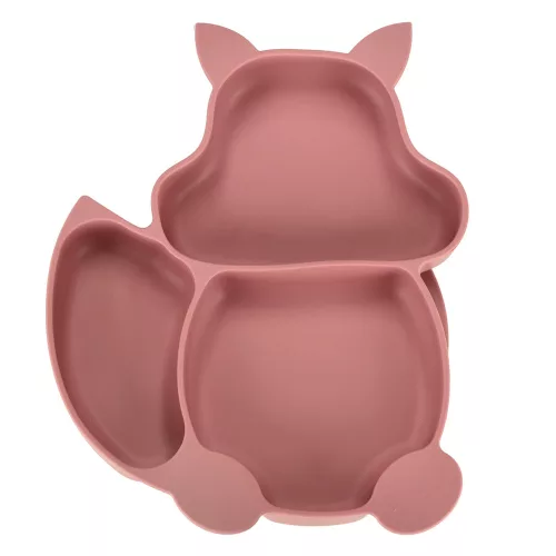 Children's silicone utensils squirrel dark pink
