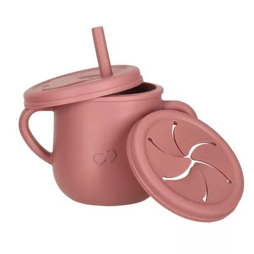 Children's silicone utensils squirrel dark pink