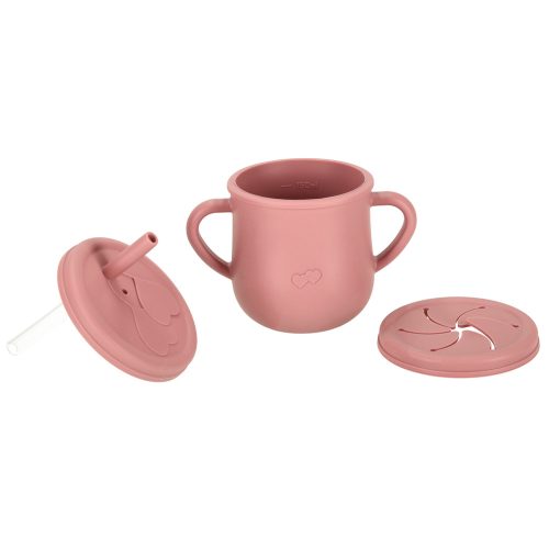 Children's silicone utensils squirrel dark pink