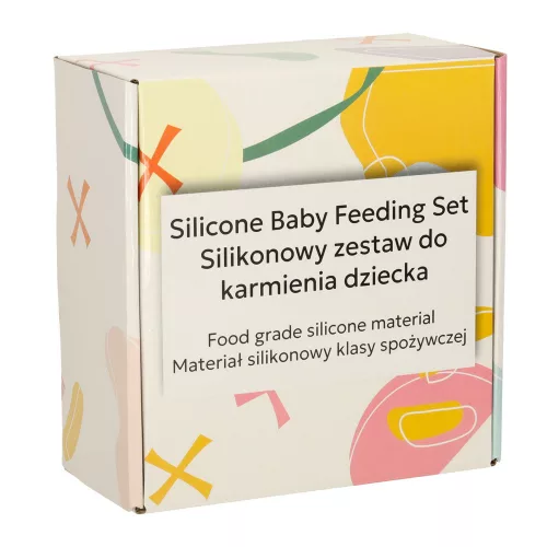 Children's silicone cutlery owl beige 9 pieces