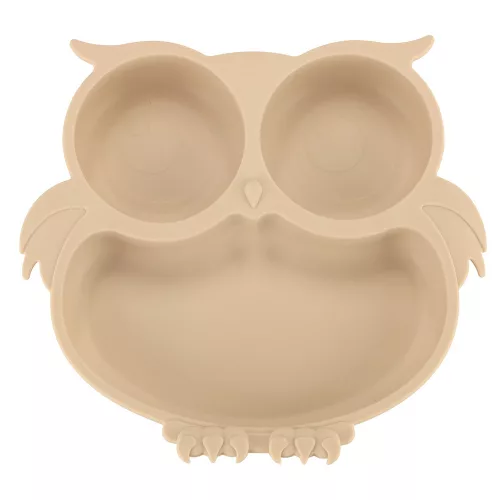 Children's silicone cutlery owl beige 9 pieces