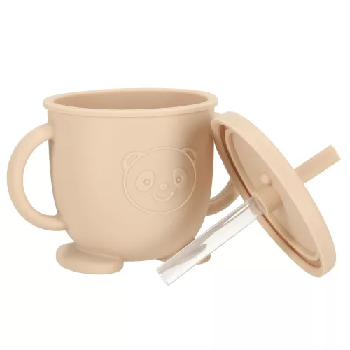 Children's silicone cutlery owl beige 9 pieces