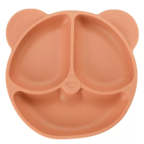 Silicone cutlery for babies' table 4-piece set teddy bear orange