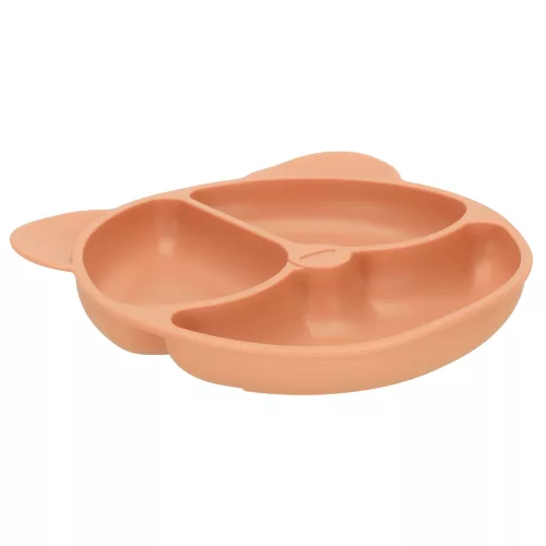 Silicone cutlery for babies' table 4-piece set teddy bear orange