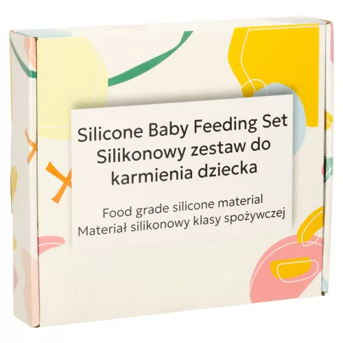 Silicone cutlery for babies' table 4-piece set teddy bear orange