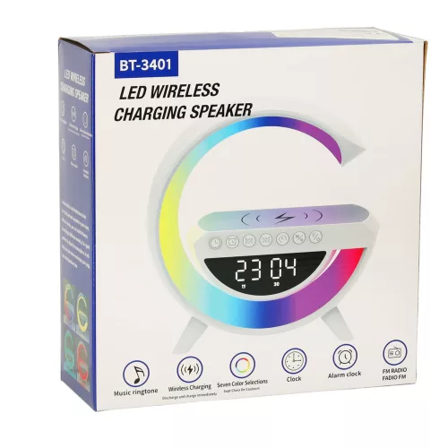 LED light with induction charger and radio