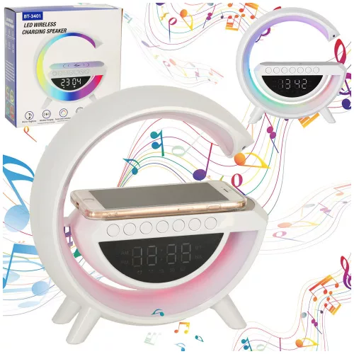 LED light with induction charger and radio