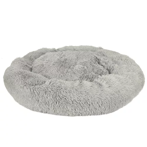 Dog bed plush cushion 100cm light grey