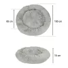 Dog bed plush cushion 100cm light grey