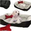 Dog bed 60x45x15cm in white and black