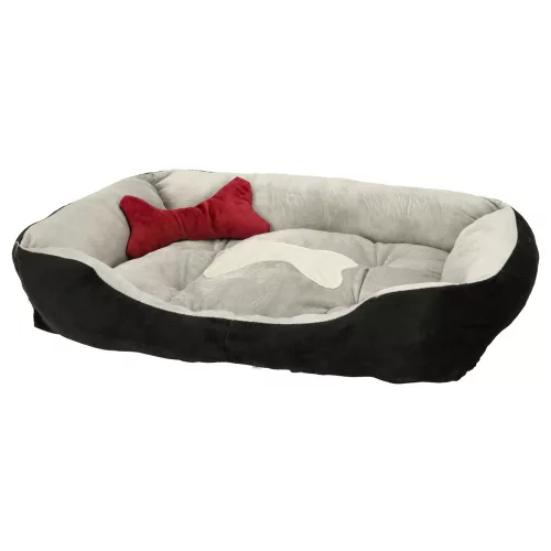 Dog bed 60x45x15cm in white and black