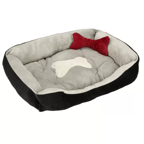 Dog bed 60x45x15cm in white and black