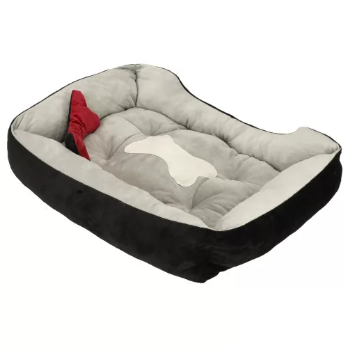 Dog bed 60x45x15cm in white and black