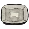 Dog bed 60x45x15cm in white and black