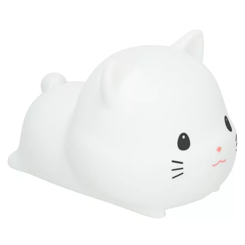 Silicone Night Light White RGB Cat Lying Cat