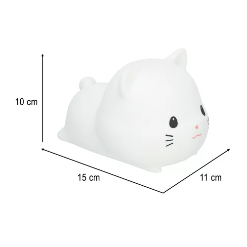 Silicone Night Light White RGB Cat Lying Cat