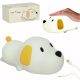 Children's night light silicone touch soft LED USB white dog lying down