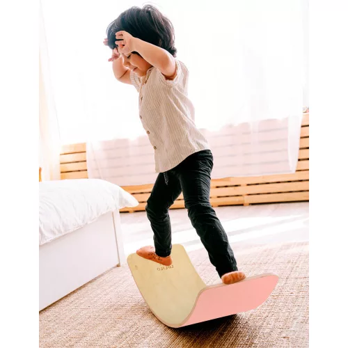 LULILO Ajlo children's felt rocking horse balancing board pink