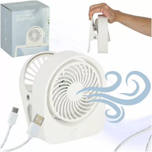 Mini desk fan with USB clip