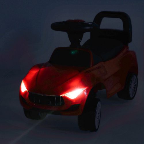 Baby stroller car with sound and lights, red
